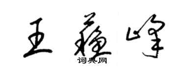 梁錦英王蘇峰草書個性簽名怎么寫