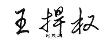 駱恆光王捍權行書個性簽名怎么寫