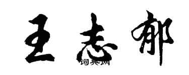 胡問遂王志郁行書個性簽名怎么寫