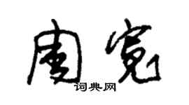 朱錫榮周寬草書個性簽名怎么寫