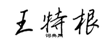 王正良王特根行書個性簽名怎么寫