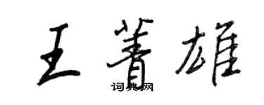 王正良王菁雄行書個性簽名怎么寫