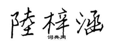 王正良陸梓涵行書個性簽名怎么寫
