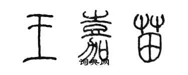 陳墨王嘉苗篆書個性簽名怎么寫