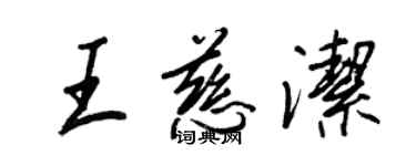 王正良王慈潔行書個性簽名怎么寫