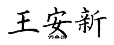 丁謙王安新楷書個性簽名怎么寫