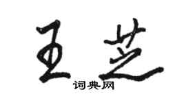 駱恆光王芝行書個性簽名怎么寫