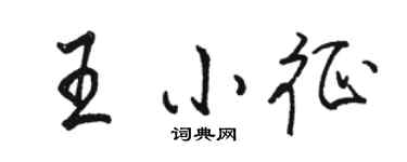 駱恆光王小征行書個性簽名怎么寫