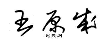 朱錫榮王原成草書個性簽名怎么寫