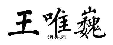 翁闓運王唯巍楷書個性簽名怎么寫