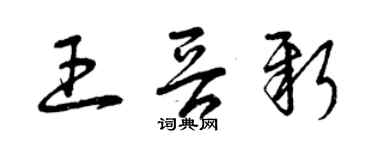 曾慶福王晉新草書個性簽名怎么寫