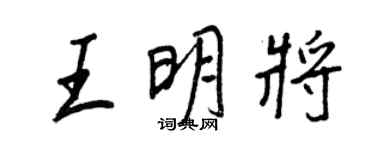 王正良王明將行書個性簽名怎么寫