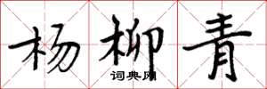 周炳元楊柳青楷書怎么寫