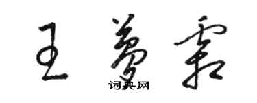 駱恆光王夢霜草書個性簽名怎么寫