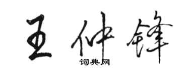 駱恆光王仲鋒行書個性簽名怎么寫