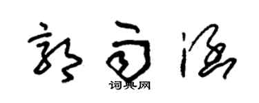 朱錫榮郭雨涵草書個性簽名怎么寫