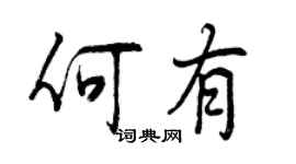 曾慶福何有行書個性簽名怎么寫
