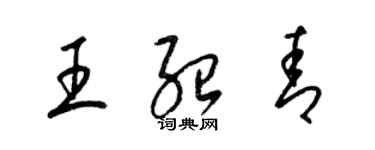 梁錦英王紹青草書個性簽名怎么寫