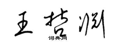 梁錦英王哲淵草書個性簽名怎么寫