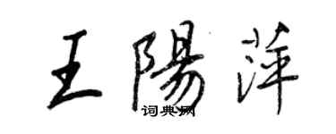 王正良王陽萍行書個性簽名怎么寫