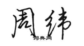 駱恆光周緯行書個性簽名怎么寫