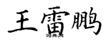 丁謙王雷鵬楷書個性簽名怎么寫