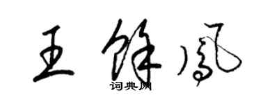 梁錦英王余鳳草書個性簽名怎么寫