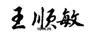 胡問遂王順敏行書個性簽名怎么寫