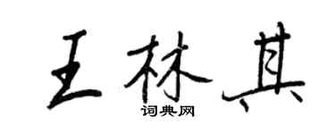 王正良王林其行書個性簽名怎么寫