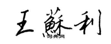 王正良王蘇利行書個性簽名怎么寫