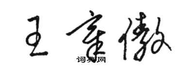 駱恆光王章傲草書個性簽名怎么寫