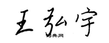 王正良王弘宇行書個性簽名怎么寫