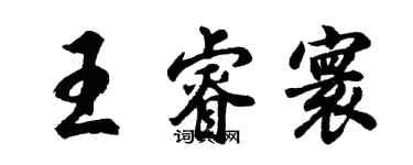 胡問遂王睿寰行書個性簽名怎么寫
