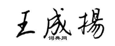 王正良王成揚行書個性簽名怎么寫