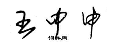 朱錫榮王中申草書個性簽名怎么寫