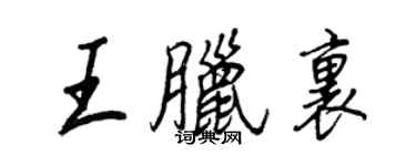 王正良王臘里行書個性簽名怎么寫