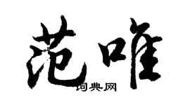 胡問遂范唯行書個性簽名怎么寫