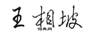 駱恆光王相坡行書個性簽名怎么寫
