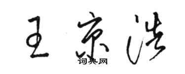 駱恆光王京浩草書個性簽名怎么寫