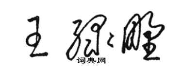 駱恆光王綠野草書個性簽名怎么寫