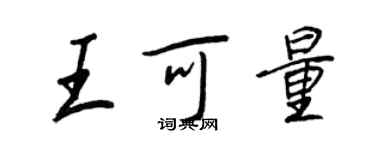 王正良王可量行書個性簽名怎么寫