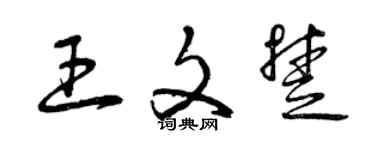曾慶福王文楚草書個性簽名怎么寫
