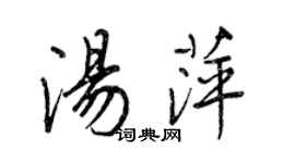 王正良湯萍行書個性簽名怎么寫