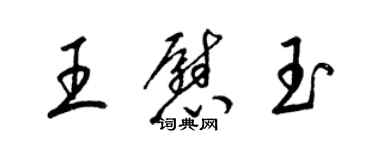 梁錦英王慰玉草書個性簽名怎么寫