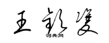 梁錦英王欽雙草書個性簽名怎么寫