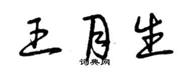 曾慶福王月生草書個性簽名怎么寫