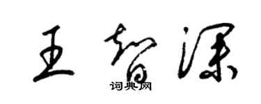 梁錦英王智深草書個性簽名怎么寫