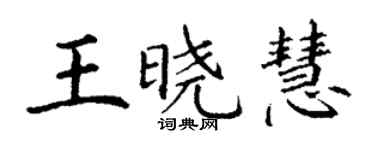丁謙王曉慧楷書個性簽名怎么寫