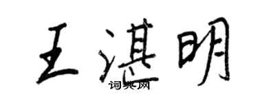 王正良王湛明行書個性簽名怎么寫