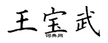 丁謙王寶武楷書個性簽名怎么寫